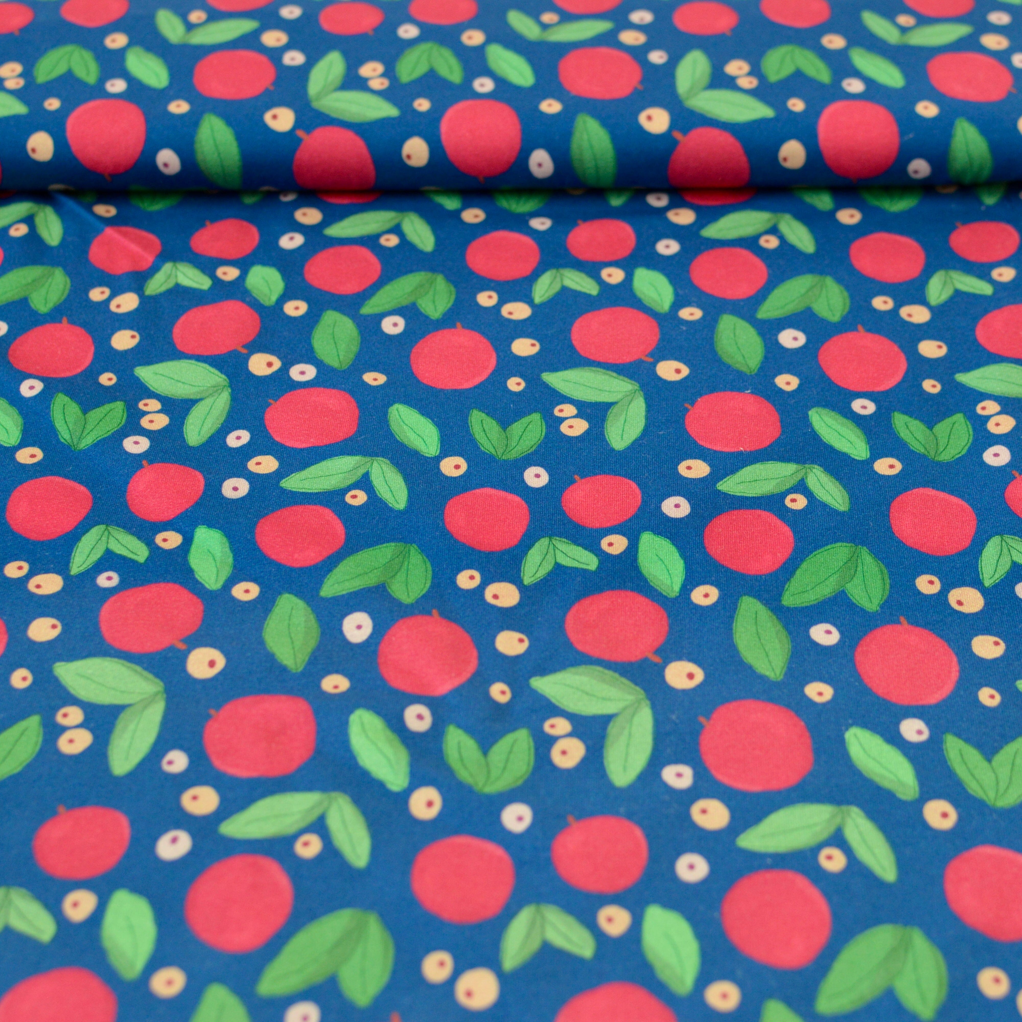 Vorbestellung Soft Touch Baumwolljersey - Cherryplums royal - by emjo_design Fabric poshpinks