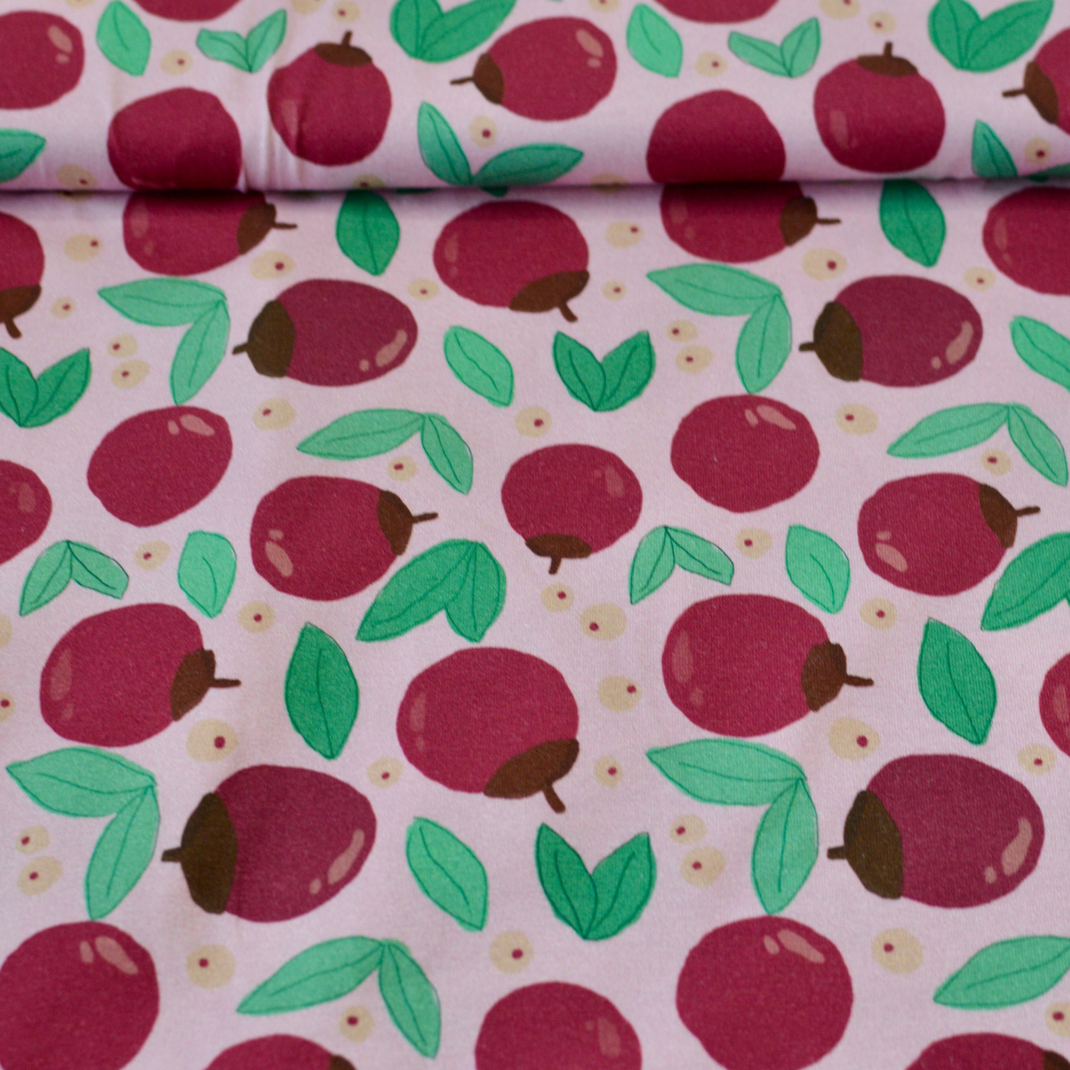 Vorbestellung Soft Touch Baumwolljersey - Cherryplums rose - by emjo_design Fabric poshpinks