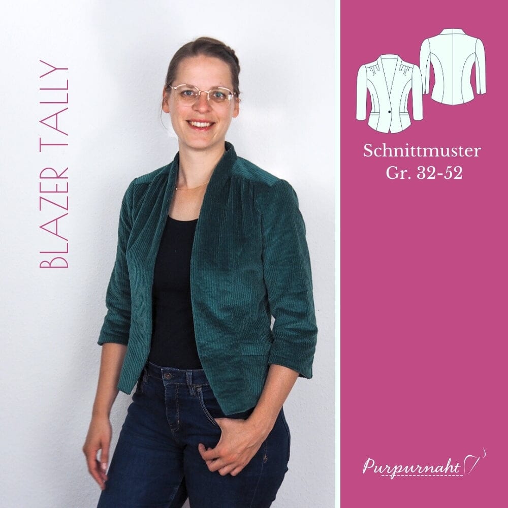 Purpurnaht Schnittmuster Ebook - Blazer Tally - Gr. 32-52 Schnittmuster poshpinks