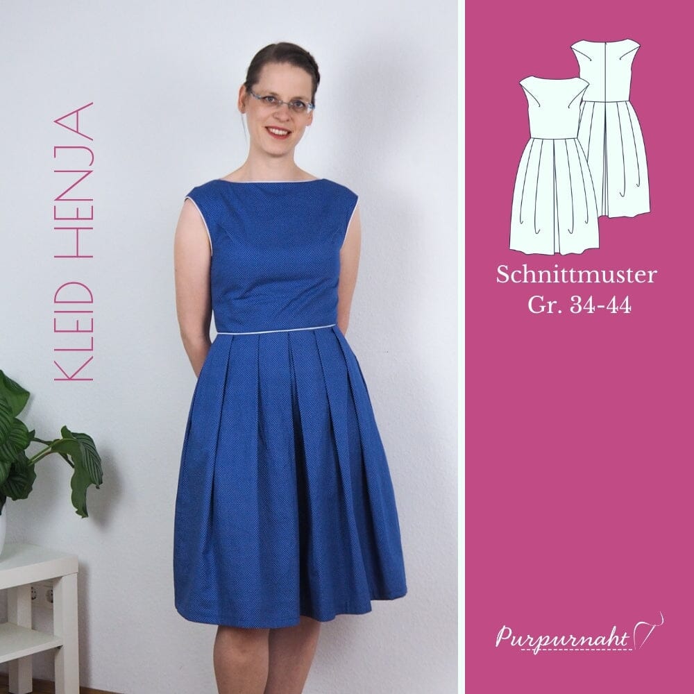 Purpurnaht Schnittmuster Ebook - Kleid Henja - Gr. 32-52 Schnittmuster poshpinks