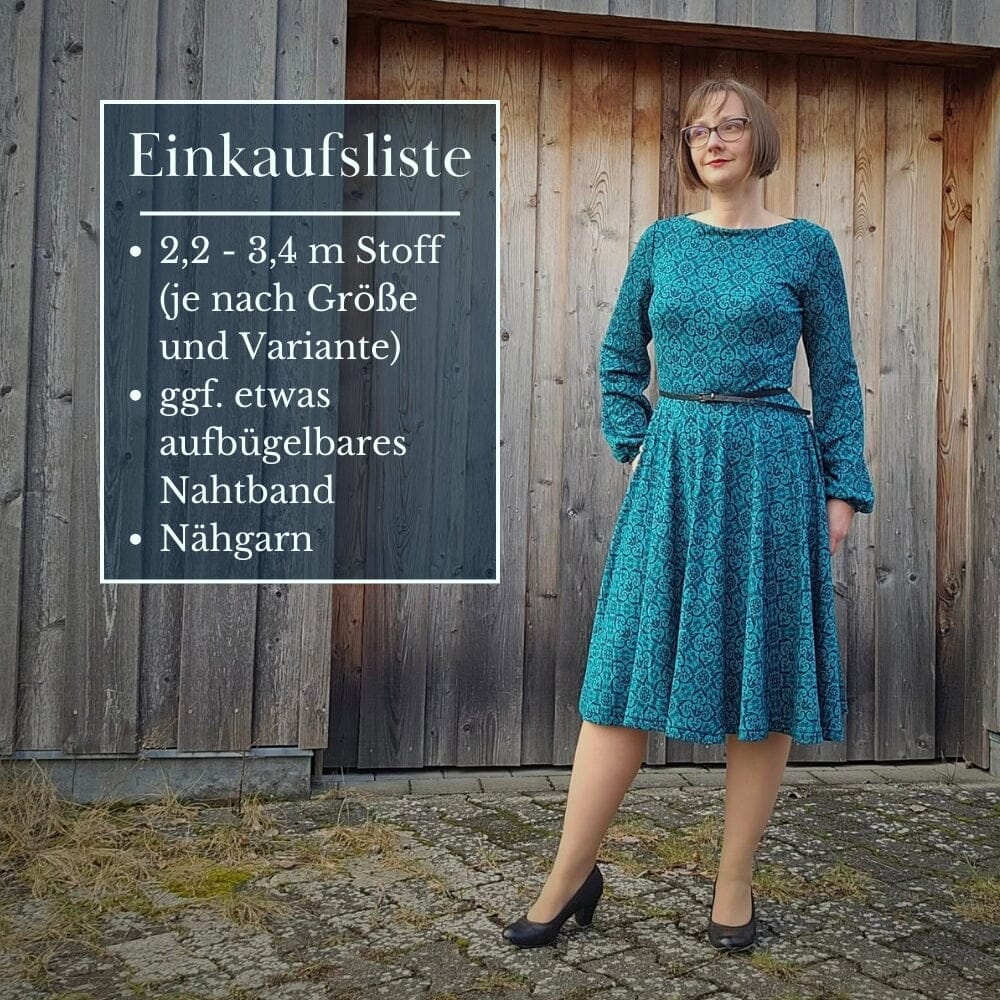 Purpurnaht Schnittmuster Ebook - Kleid Minea - Gr. 32-52 Schnittmuster poshpinks