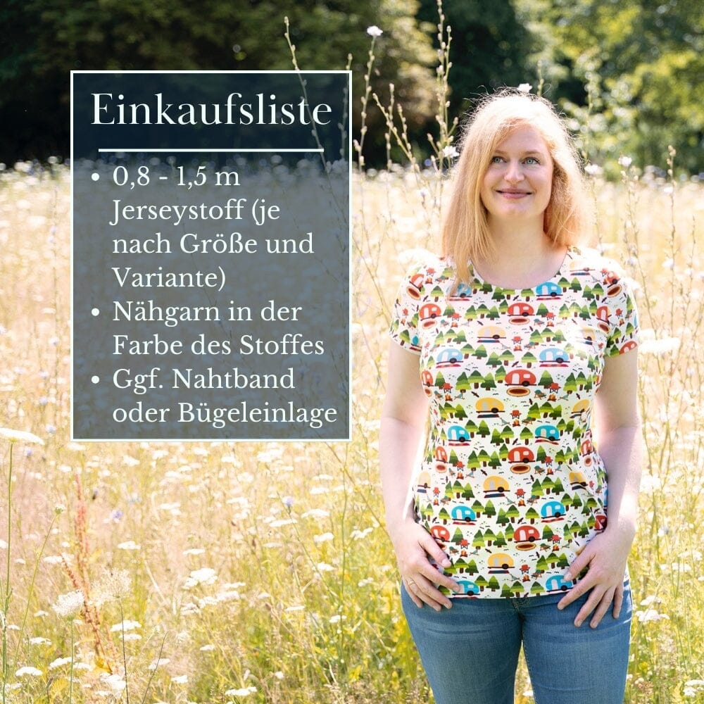 Purpurnaht Schnittmuster Ebook - Basic Shirt Lianna - Gr. 32-52 Schnittmuster poshpinks