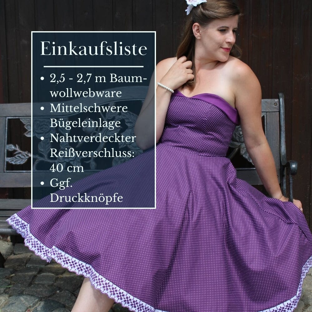 Purpurnaht Schnittmuster EBook - Kleid Shirley - Gr. 32-52 Schnittmuster poshpinks