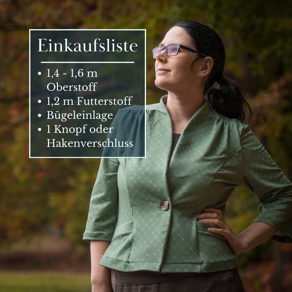 Purpurnaht Schnittmuster Ebook - Blazer Tally - Gr. 32-52 Schnittmuster poshpinks