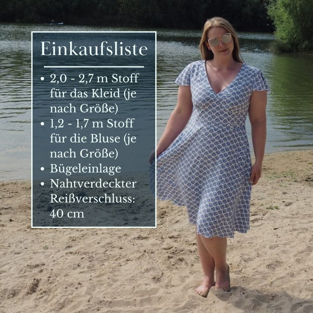 Purpurnaht Schnittmuster Ebook - Kleid Ayleen - Gr. 32-52 Schnittmuster poshpinks