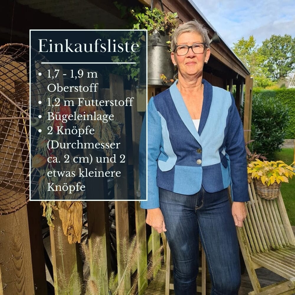 Purpurnaht Schnittmuster Ebook - Blazer Raya - Gr. 32-52 Schnittmuster poshpinks