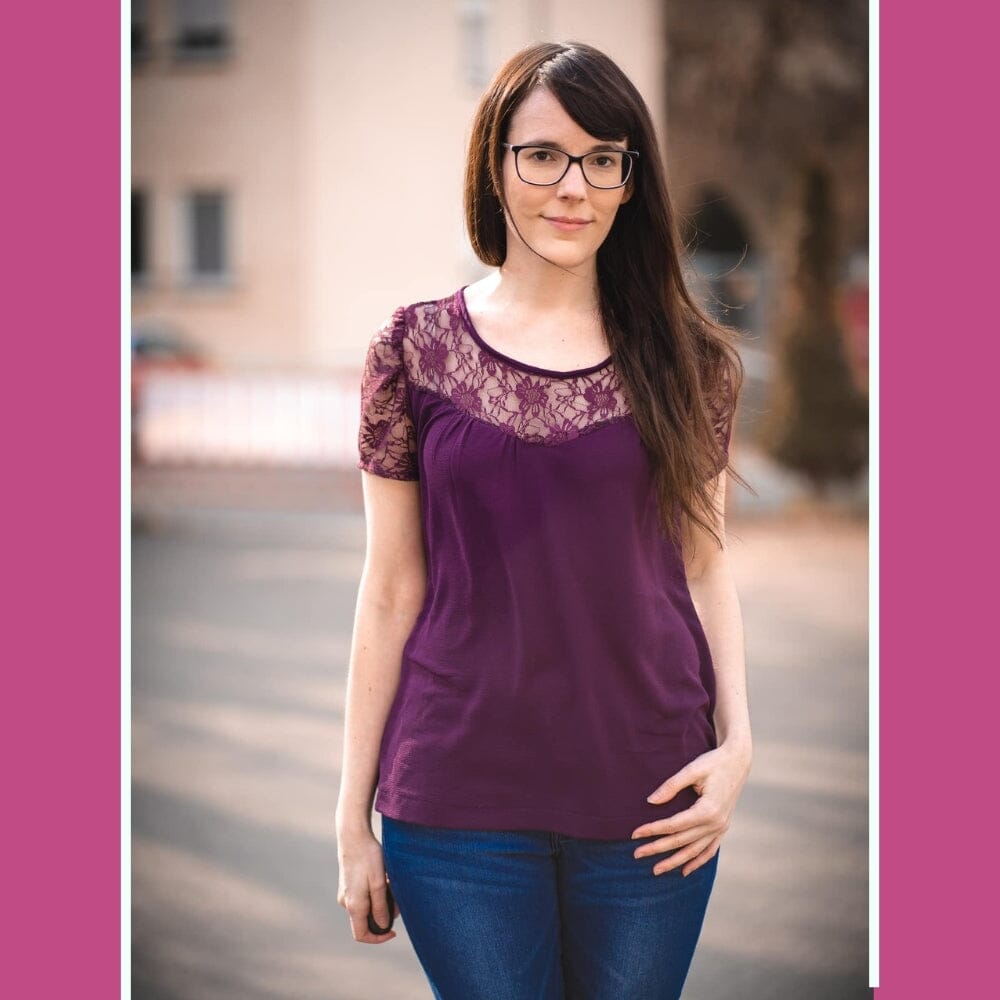 Purpurnaht Schnittmuster Ebook - Bluse & Kleid Edwina - Gr. 32-52 Schnittmuster poshpinks