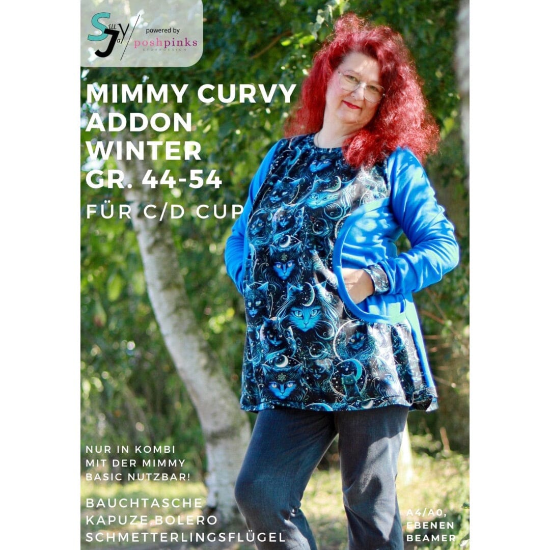 Mimmy Curvy Winter Addon 44-54 für C/D - Cup! Schnittmuster poshpinks