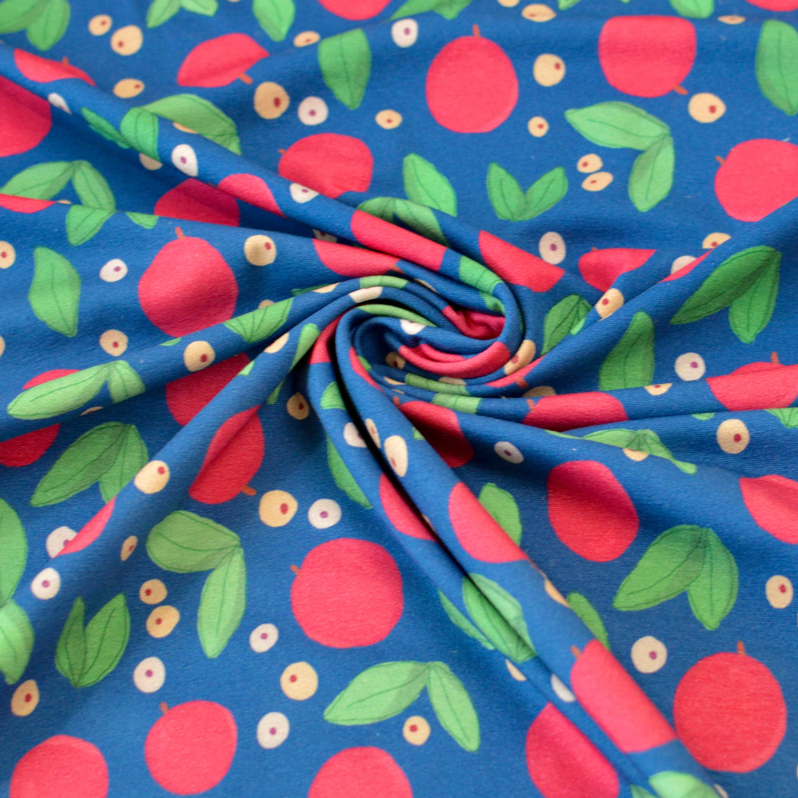 Vorbestellung Soft Touch Baumwolljersey - Cherryplums royal - by emjo_design Fabric poshpinks