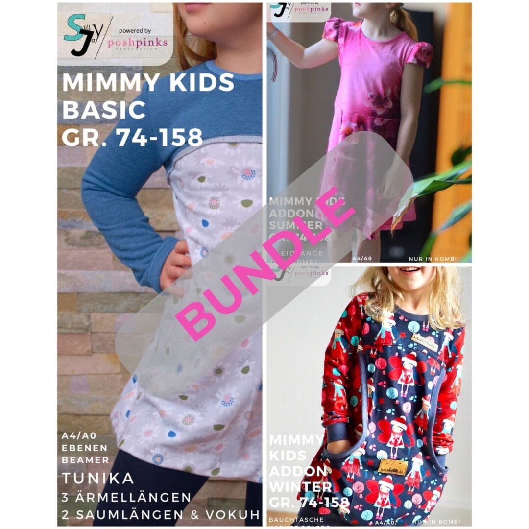 Mimmy Kids Bundle 74-158 - Basic, Summer Addon & Winter Addon Schnittmuster poshpinks