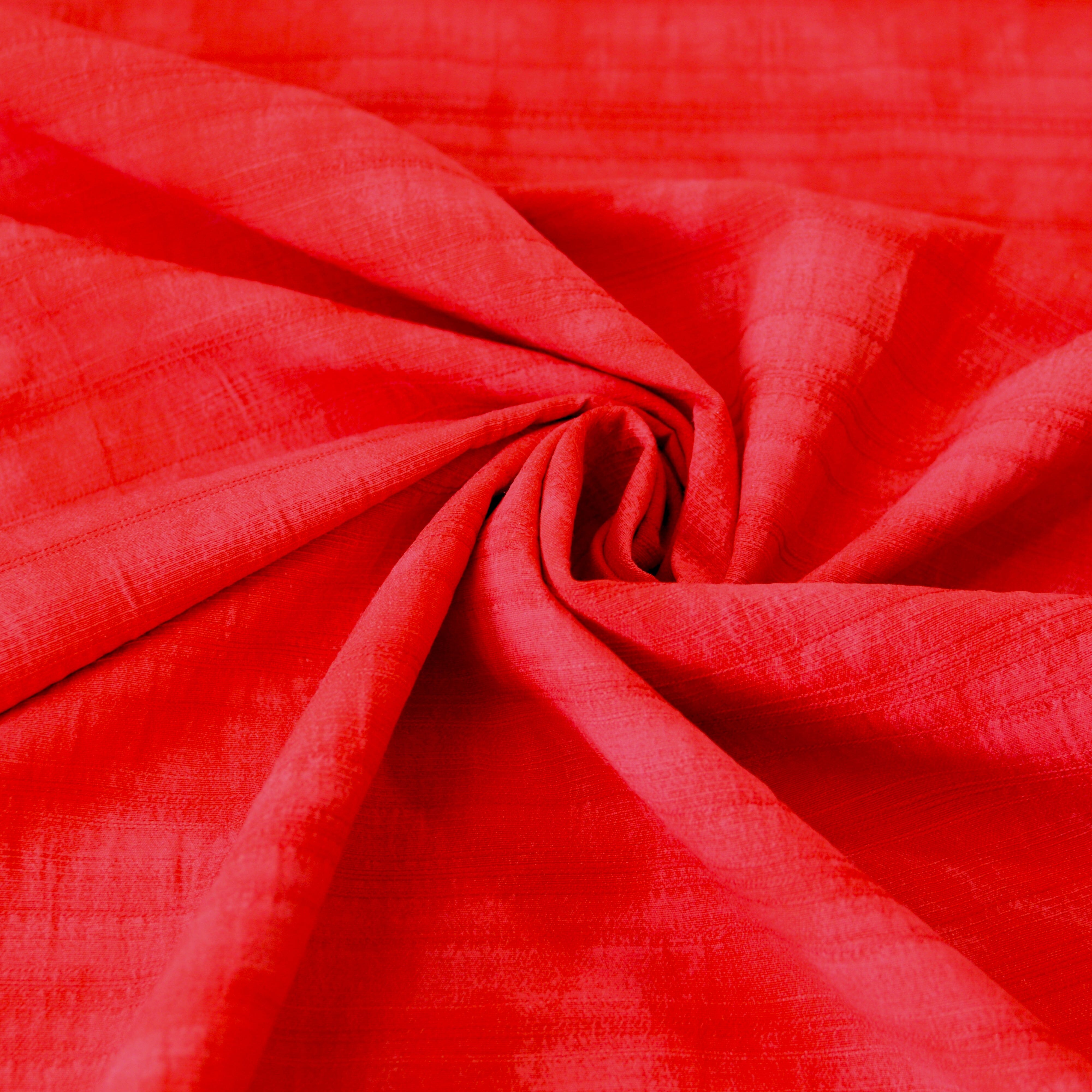 Baumwollmix - Webware im Batik & Leinen Look - tomatenrot Fabric poshpinks