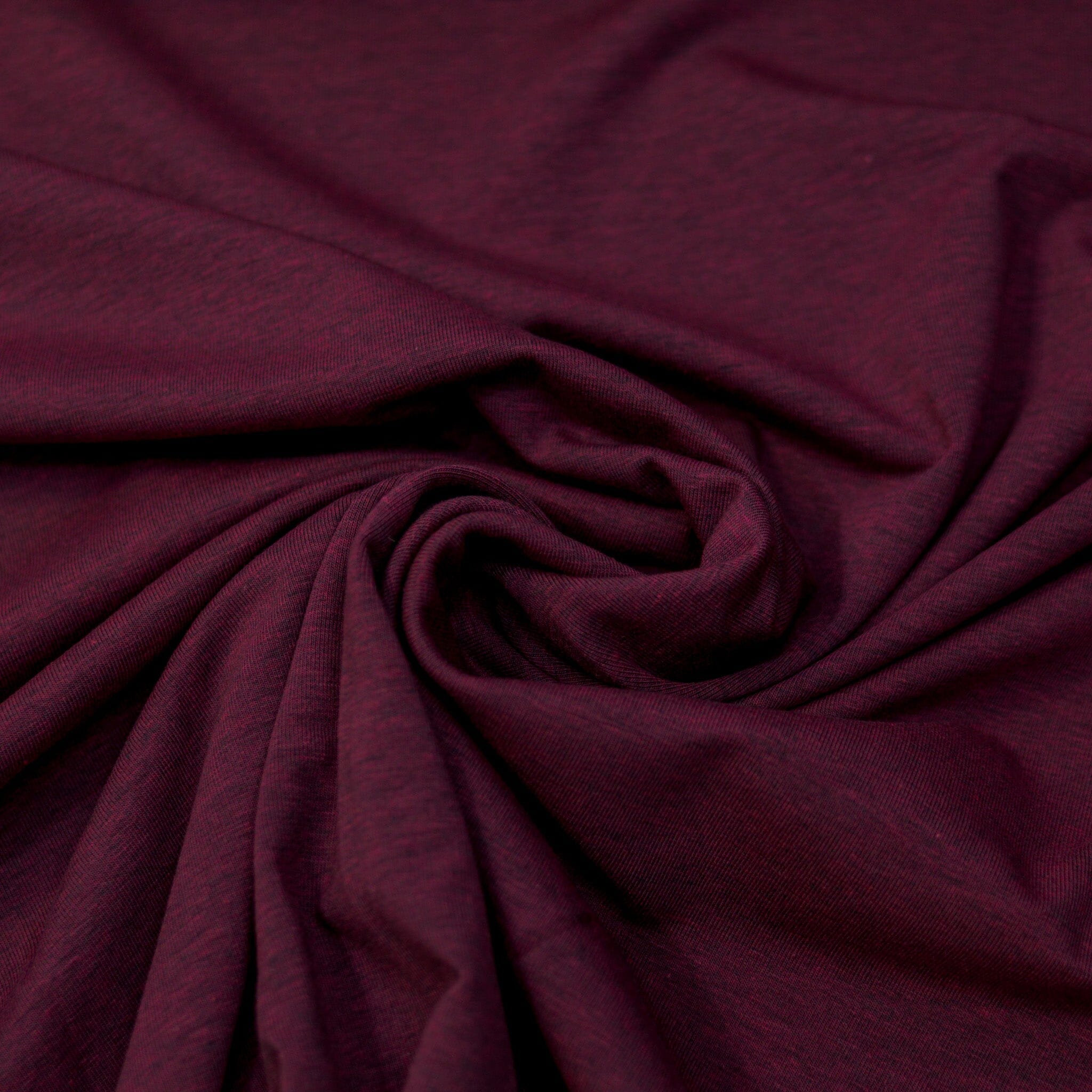 Melangejersey - aubergine schwarz Fabric poshpinks